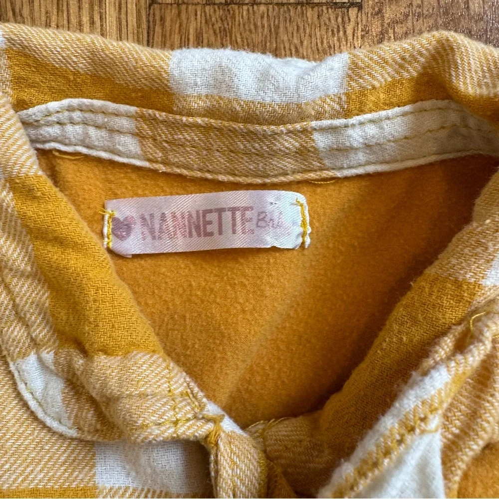 Janie & Jack Brown Ruffled Skirt for toddlers & Yellow plaid shacket in 2t